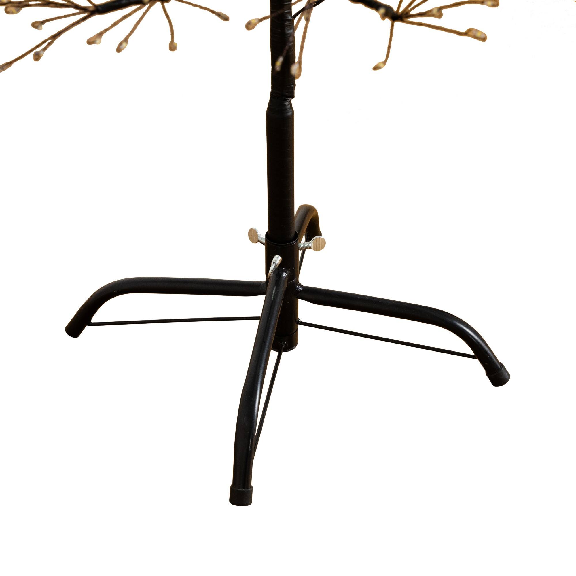 4ft. Pre-Lit Artificial Halloween Black Starburst Tree with 800 Fairy Warm White LED Lights